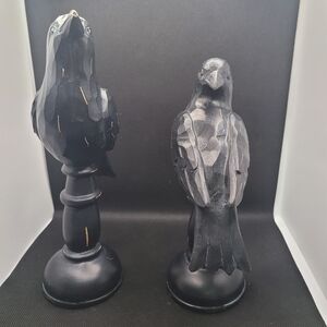 Elegant Black Raven Sculptures